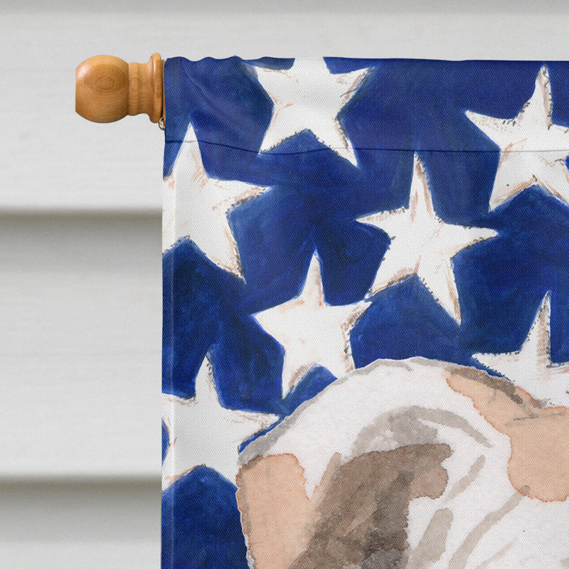 English Bulldog Patriotic Flag Canvas House Size BB9381CHF