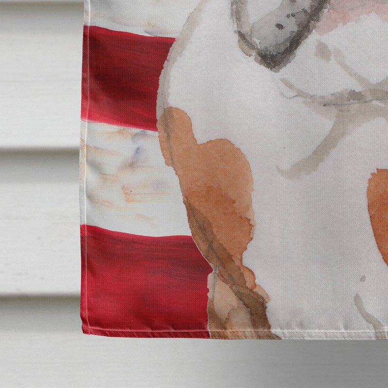 English Bulldog Patriotic Flag Canvas House Size BB9381CHF