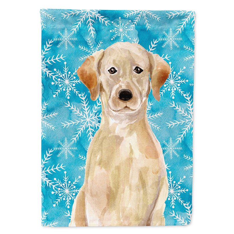 Yellow Labrador Winter Flag Canvas House Size BB9436CHF