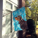 Black and Tan Dachshund Winter House Flag 28x40 Porch Sleeve Pole Decorative Outside Yard Banner Artwork Wall Hanging, Polyester