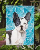 Black White French Bulldog Winter Garden Flag - Outdoor Decorative Yard Flag BB9442GF
