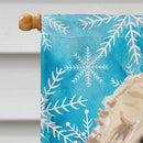 Champagne Cockapoo Winter House Flag 28x40 Porch Sleeve Pole Decorative Outside Yard Banner Artwork Wall Hanging, Polyester