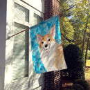 Corgi Winter House Flag 28x40 Porch Sleeve Pole Decorative Outside Yard Banner Artwork Wall Hanging, Polyester