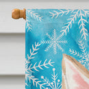 Corgi Winter House Flag 28x40 Porch Sleeve Pole Decorative Outside Yard Banner Artwork Wall Hanging, Polyester