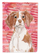 Brittany Spaniel Love Garden Flag - Outdoor Decorative Yard Flag BB9469GF