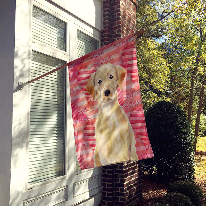 Yellow Labrador Love Flag Canvas House Size BB9471CHF