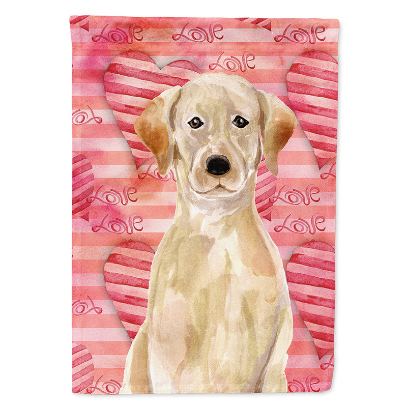 Yellow Labrador Love Flag Canvas House Size BB9471CHF