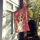 Beagle Love House Flag 28x40 Porch Sleeve Pole Decorative Outside Yard Banner Artwork Wall Hanging, Polyester