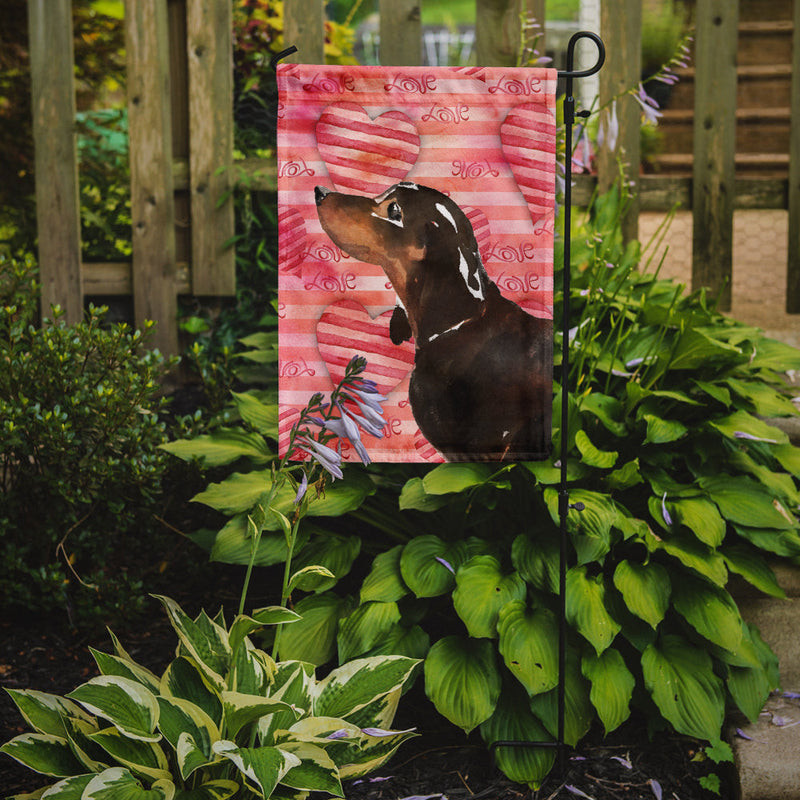 Black and Tan Dachshund Love Flag Garden Size BB9475GF