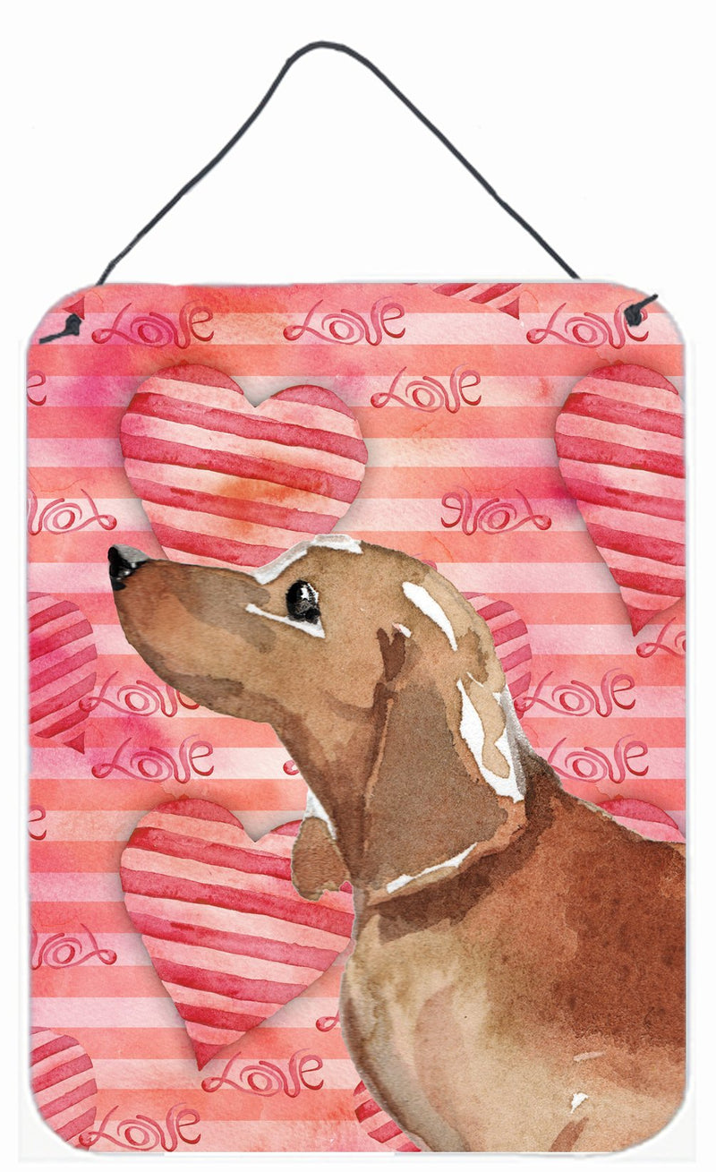 Red Tan Dachshund Love Wall or Door Hanging Prints BB9476DS1216