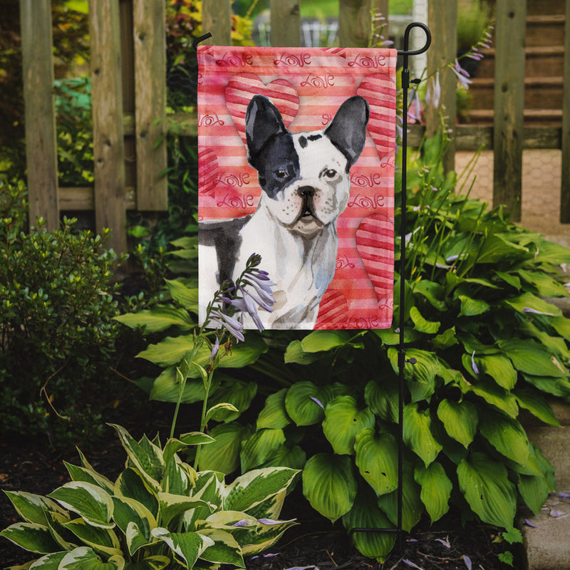 Black White French Bulldog Love Flag Garden Size BB9477GF