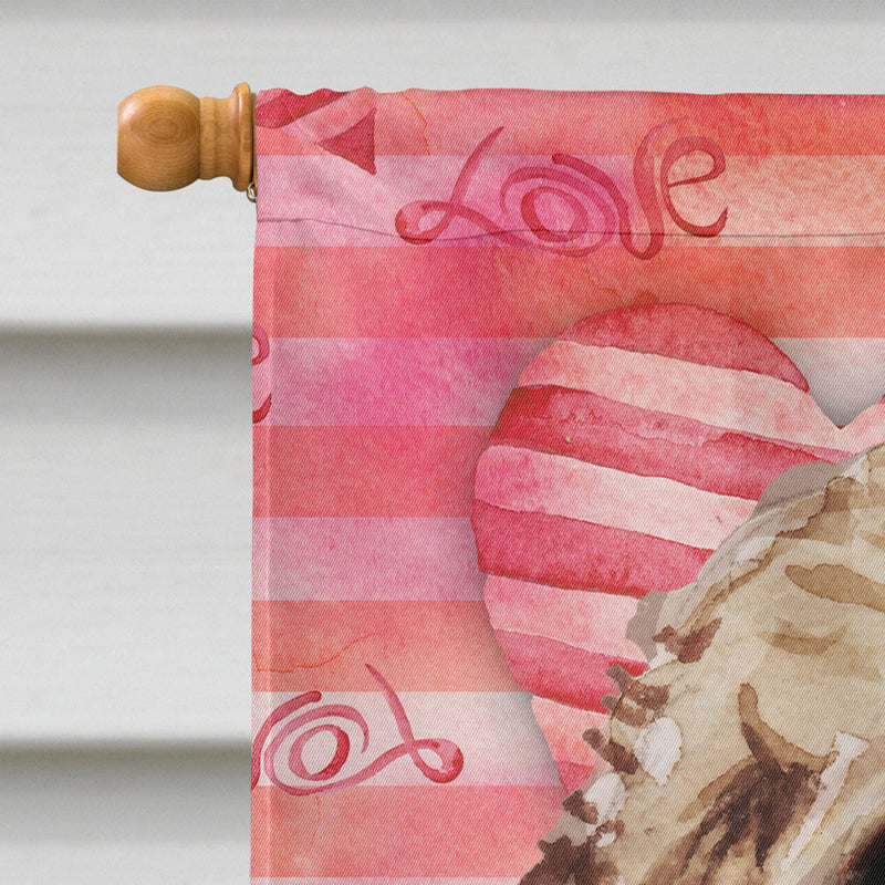 Brown Cockapoo Love Flag Canvas House Size BB9479CHF