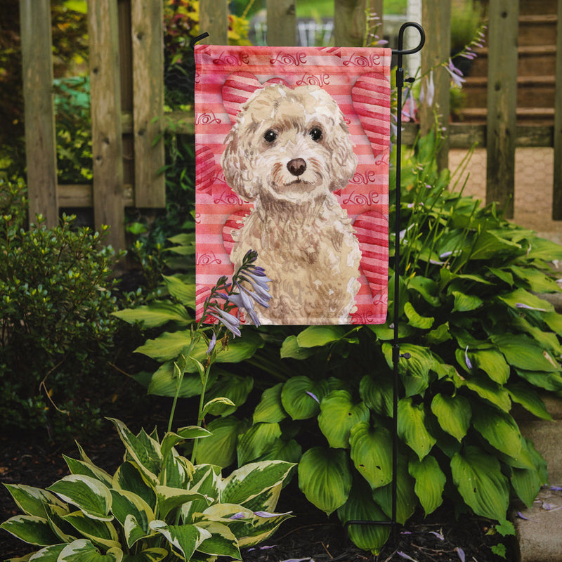 Champagne Cockapoo Love Garden Flag - Outdoor Decorative Yard Flag BB9480GF