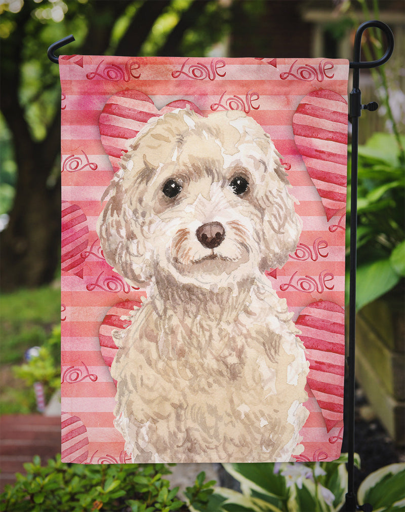Champagne Cockapoo Love Garden Flag - Outdoor Decorative Yard Flag BB9480GF