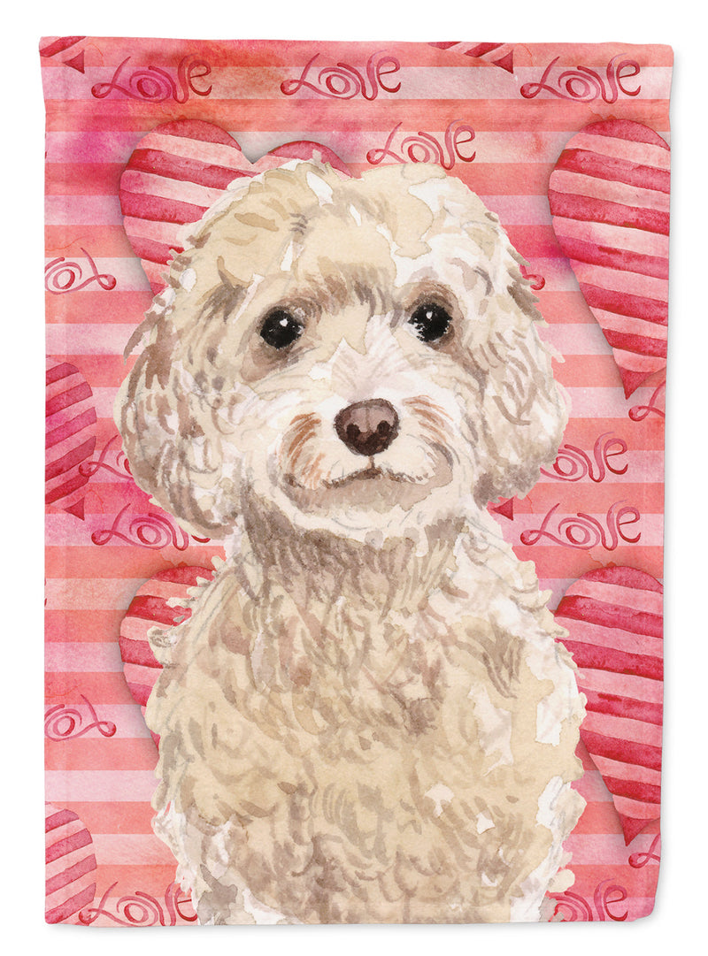 Champagne Cockapoo Love Garden Flag - Outdoor Decorative Yard Flag BB9480GF