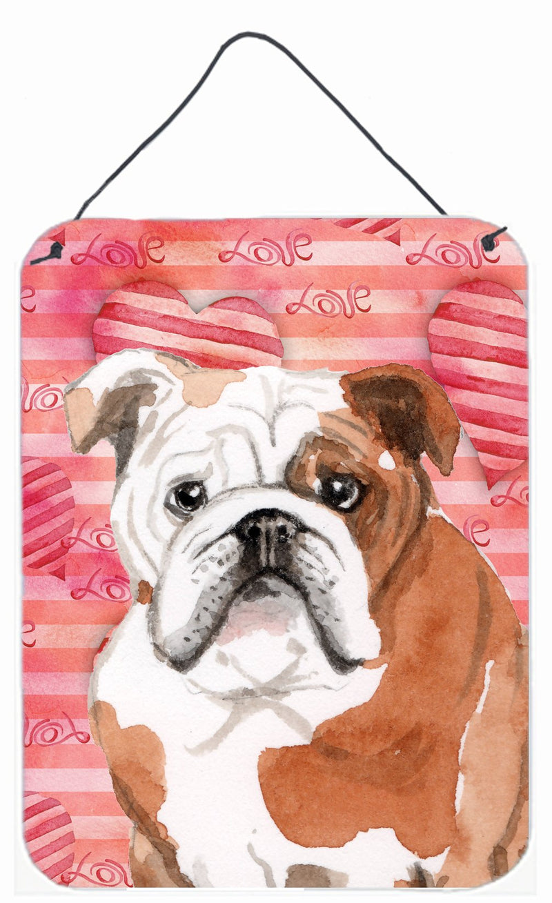 English Bulldog Love Wall or Door Hanging Prints BB9486DS1216