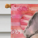 Fawn French Bulldog Love Flag Canvas House Size BB9487CHF
