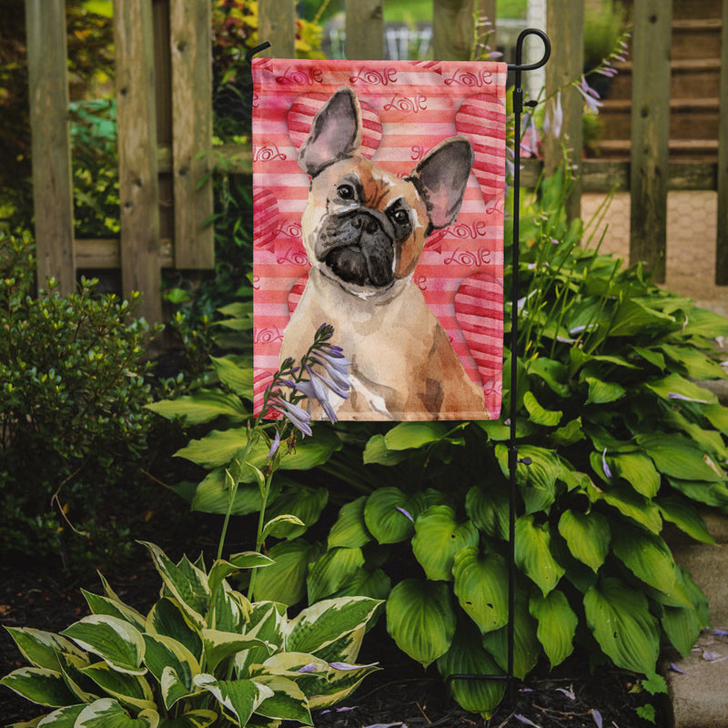 Fawn French Bulldog Love Garden Flag - Outdoor Decorative Yard Flag BB9487GF
