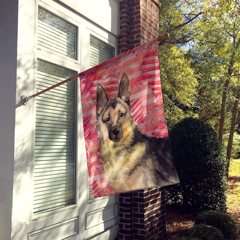 German Shepherd Love Flag Canvas House Size BB9488CHF