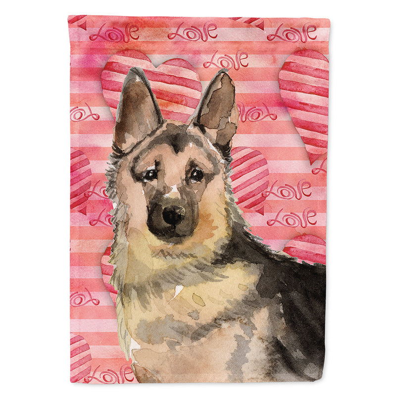 German Shepherd Love Flag Canvas House Size BB9488CHF