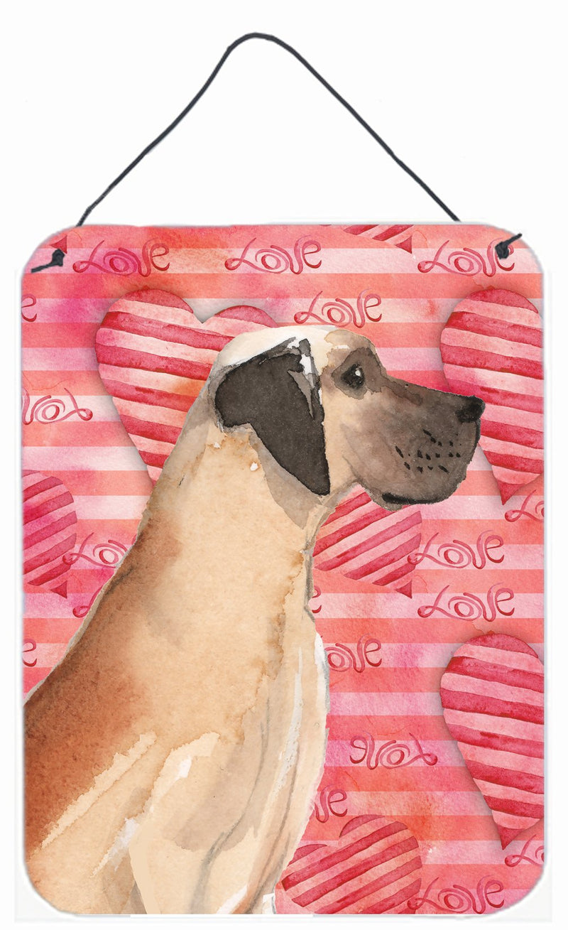 Fawn Natural Great Dane Love Wall or Door Hanging Prints BB9489DS1216