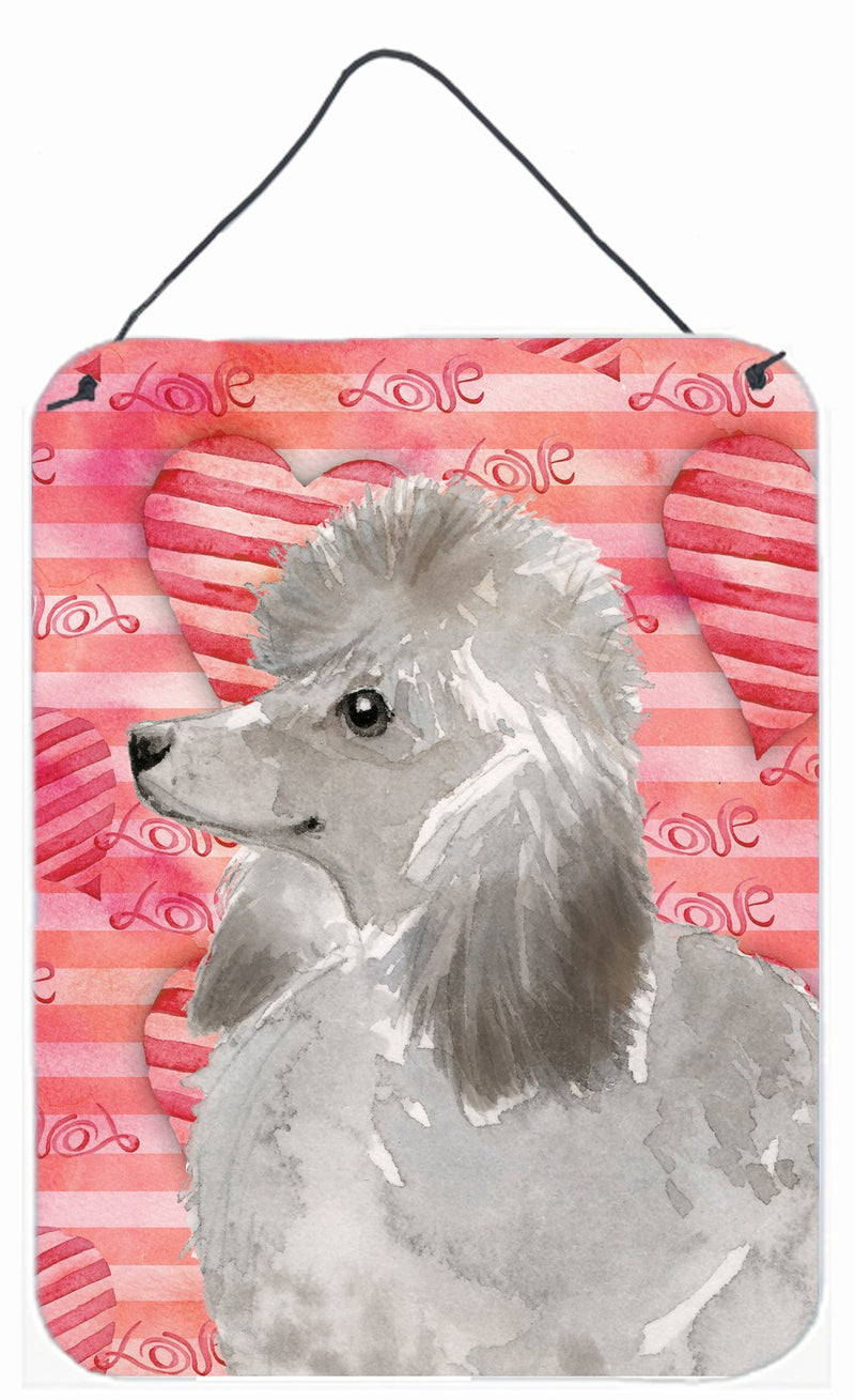 Grey Standard Poodle Love Wall or Door Hanging Prints BB9490DS1216