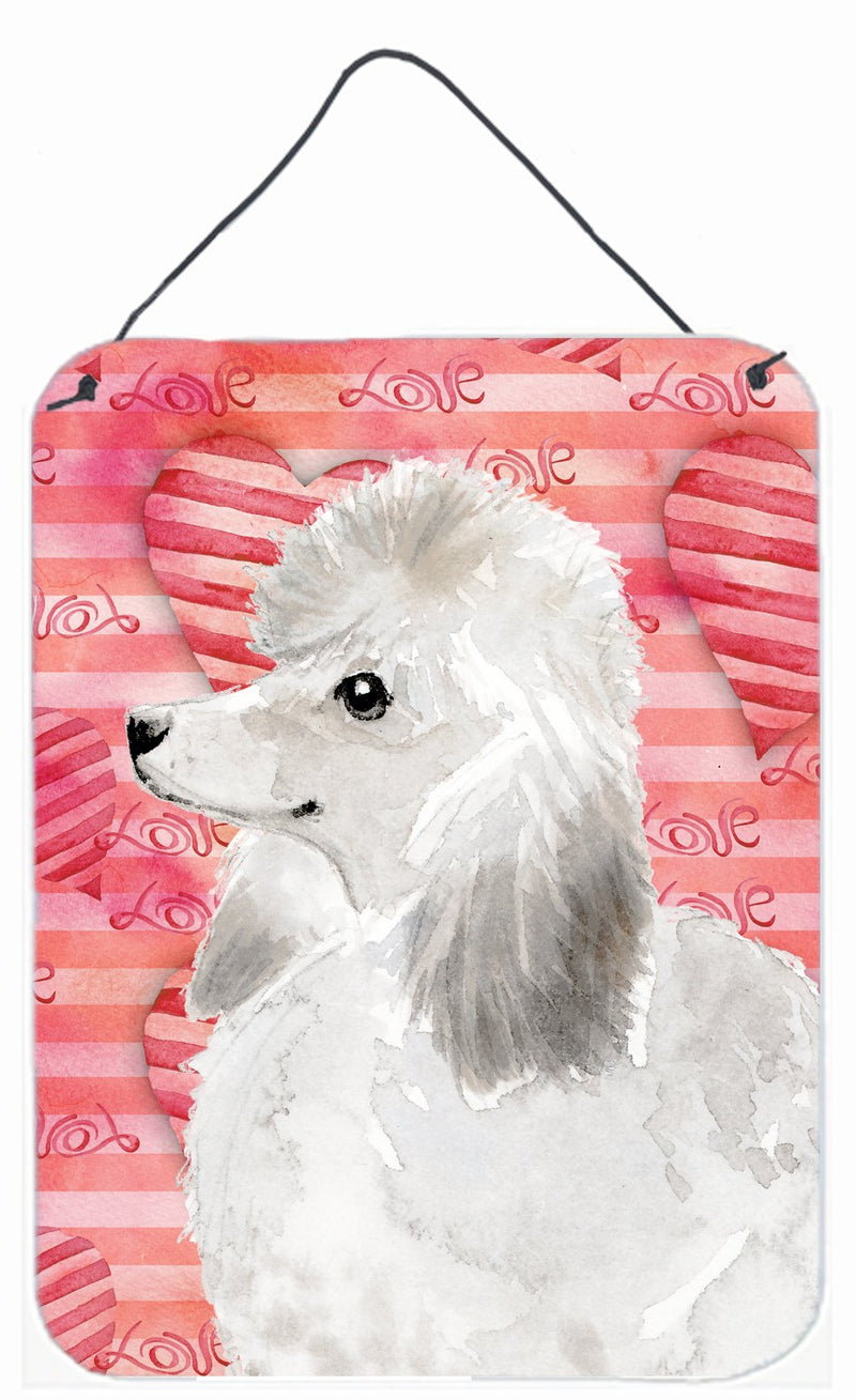 White Standard Poodle Love Wall or Door Hanging Prints BB9491DS1216