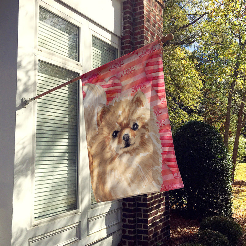 Pomeranian Love Flag Canvas House Size BB9495CHF