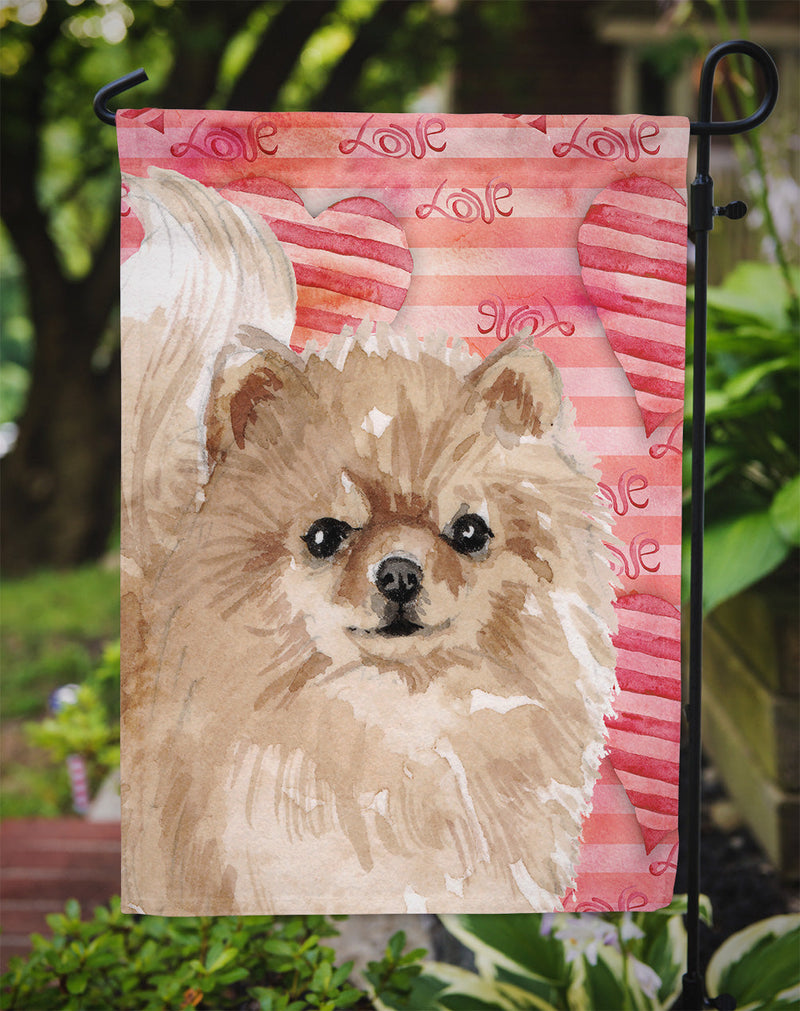 Pomeranian Love Garden Flag - Outdoor Decorative Yard Flag BB9495GF