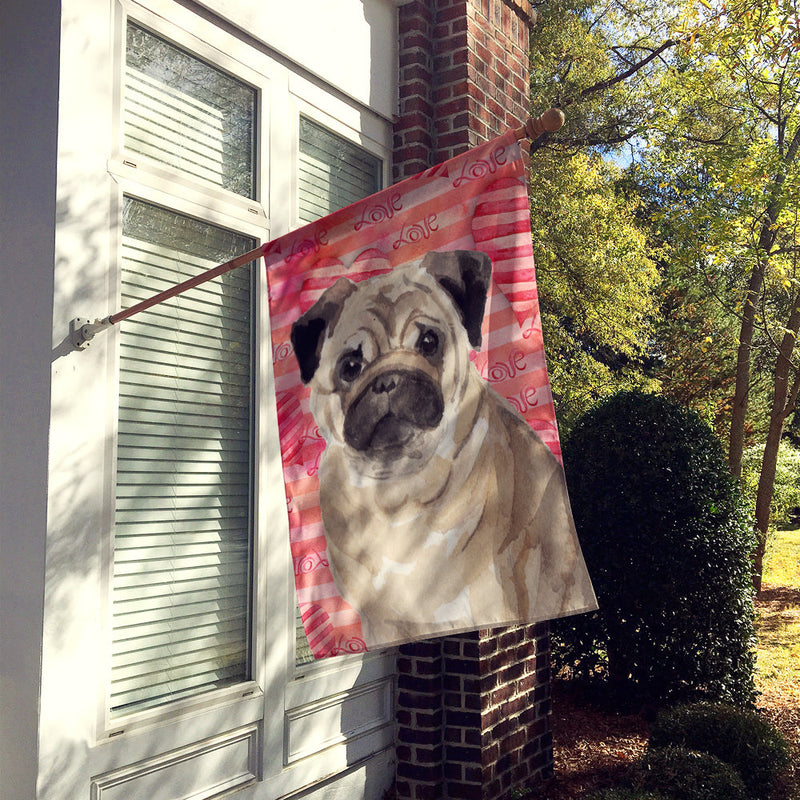 Fawn Pug Love Flag Canvas House Size BB9496CHF