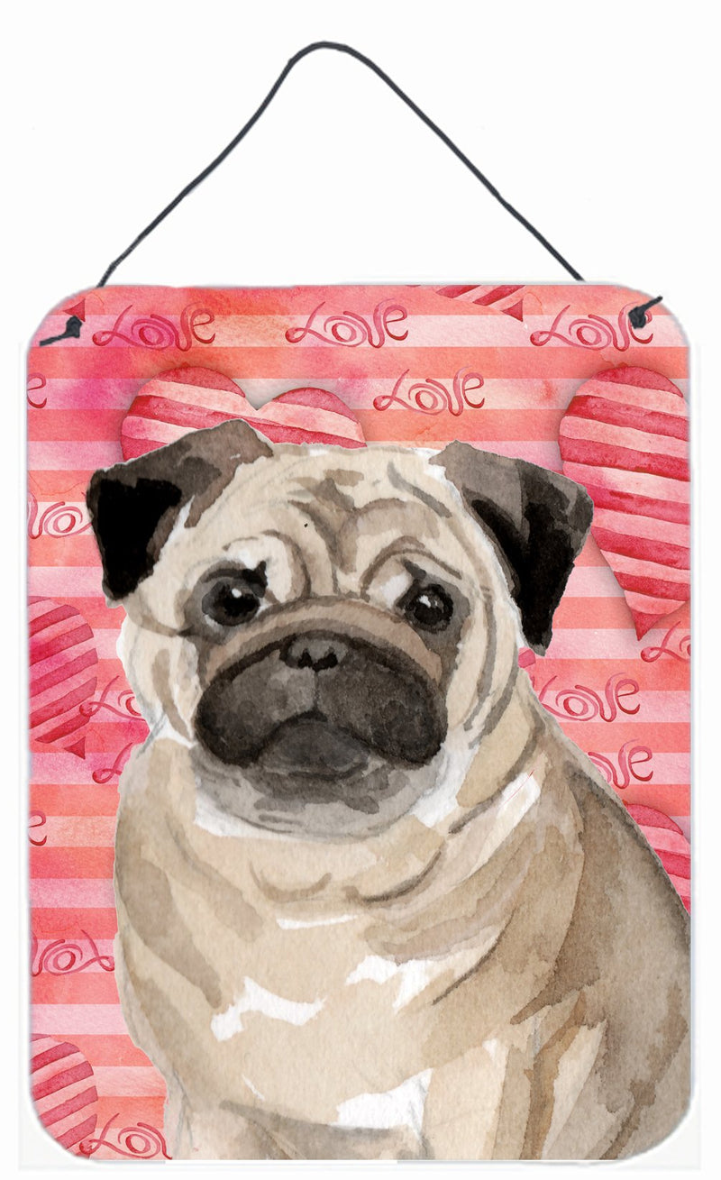 Fawn Pug Love Wall or Door Hanging Prints BB9496DS1216