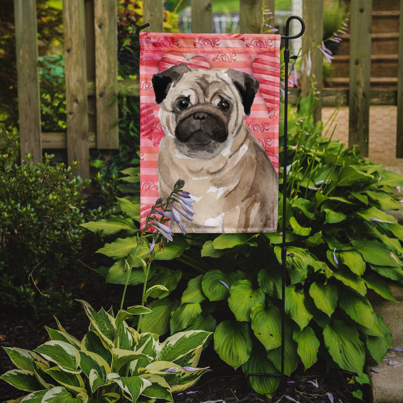 Fawn Pug Love Garden Flag - Outdoor Decorative Yard Flag BB9496GF