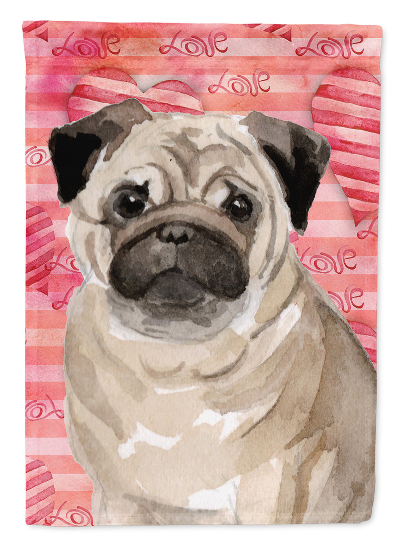 Fawn Pug Love Garden Flag - Outdoor Decorative Yard Flag BB9496GF