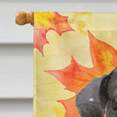 Black Labrador Fall House Flag 28x40 Porch Sleeve Pole Decorative Outside Yard Banner Artwork Wall Hanging, Polyester