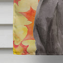 Black Labrador Fall House Flag 28x40 Porch Sleeve Pole Decorative Outside Yard Banner Artwork Wall Hanging, Polyester
