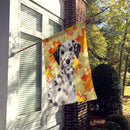 Dalmatian Fall House Flag 28x40 Porch Sleeve Pole Decorative Outside Yard Banner Artwork Wall Hanging, Polyester
