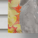 Grey Standard Poodle Fall House Flag 28x40 Porch Sleeve Pole Decorative Outside Yard Banner Artwork Wall Hanging, Polyester