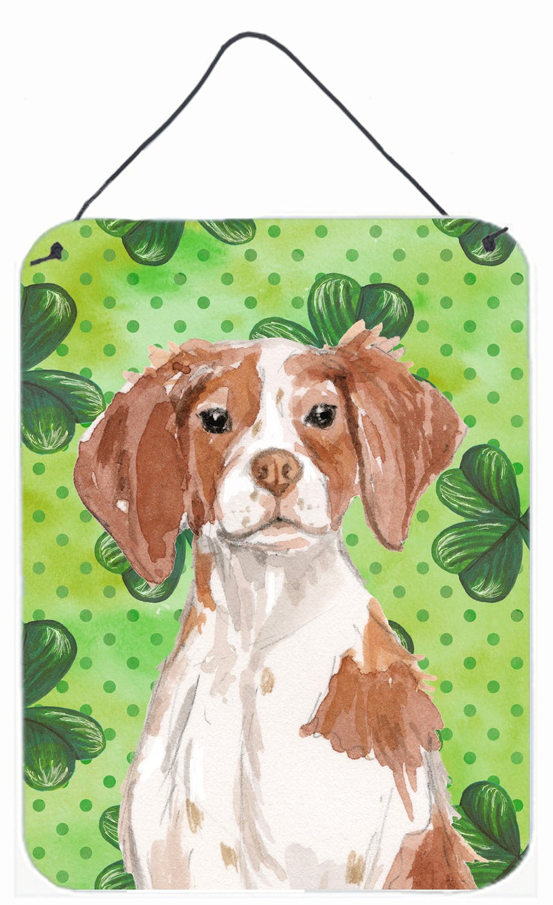 Brittany Spaniel St. Patrick's Wall or Door Hanging Prints BB9539DS1216