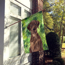 Chocolate Labrador St. Patrick's House Flag 28x40 Porch Sleeve Pole Decorative Outside Yard Banner Artwork Wall Hanging, Polyester