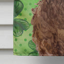 Brown Cockapoo St. Patrick's House Flag 28x40 Porch Sleeve Pole Decorative Outside Yard Banner Artwork Wall Hanging, Polyester