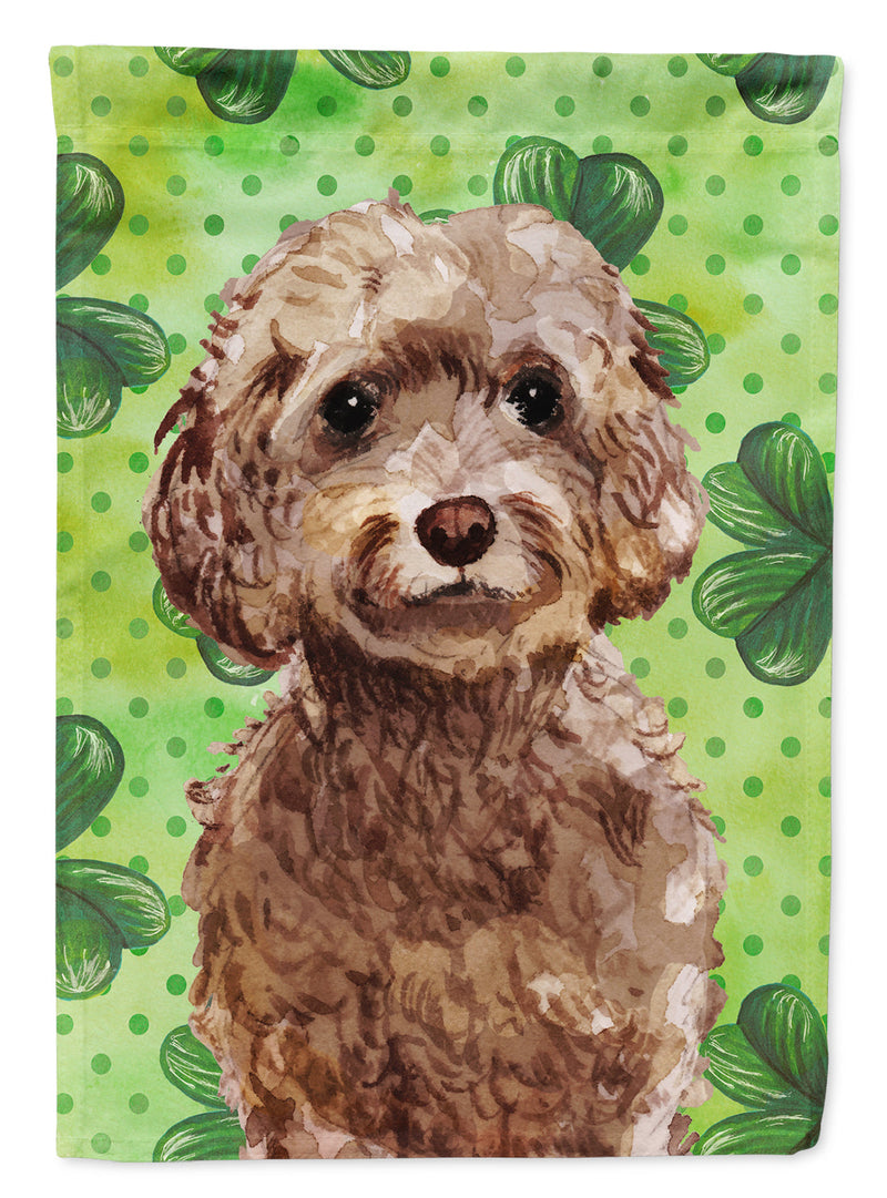 Brown Cockapoo St. Patrick's Flag Garden Size BB9549GF