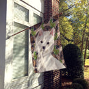 Westie Pine Cones House Flag 28x40 Porch Sleeve Pole Decorative Outside Yard Banner Artwork Wall Hanging, Polyester