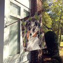 Australian Shepherd Pine Cones House Flag 28x40 Porch Sleeve Pole Decorative Outside Yard Banner Artwork Wall Hanging, Polyester