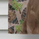 Chocolate Labrador Pine Cones House Flag 28x40 Porch Sleeve Pole Decorative Outside Yard Banner Artwork Wall Hanging, Polyester