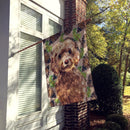 Brown Cockapoo Pine Cones House Flag 28x40 Porch Sleeve Pole Decorative Outside Yard Banner Artwork Wall Hanging, Polyester