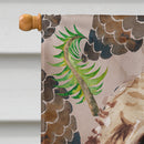Brown Cockapoo Pine Cones House Flag 28x40 Porch Sleeve Pole Decorative Outside Yard Banner Artwork Wall Hanging, Polyester