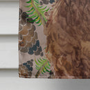 Brown Cockapoo Pine Cones House Flag 28x40 Porch Sleeve Pole Decorative Outside Yard Banner Artwork Wall Hanging, Polyester