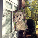 Champagne Cockapoo Pine Cones House Flag 28x40 Porch Sleeve Pole Decorative Outside Yard Banner Artwork Wall Hanging, Polyester