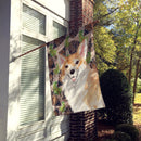 Corgi Pine Cones House Flag 28x40 Porch Sleeve Pole Decorative Outside Yard Banner Artwork Wall Hanging, Polyester