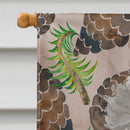 Grey Standard Poodle Pine Cones House Flag 28x40 Porch Sleeve Pole Decorative Outside Yard Banner Artwork Wall Hanging, Polyester